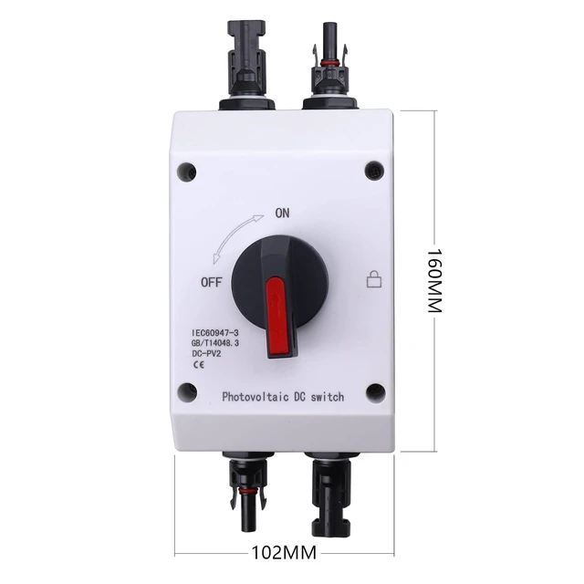 Alt view image 3 of 7 - Solar Panel Disconnect Switch PV Isolator IP66 32Amp DC Isolator Switch with Solar Connector for Solar Power System,RV, Boats