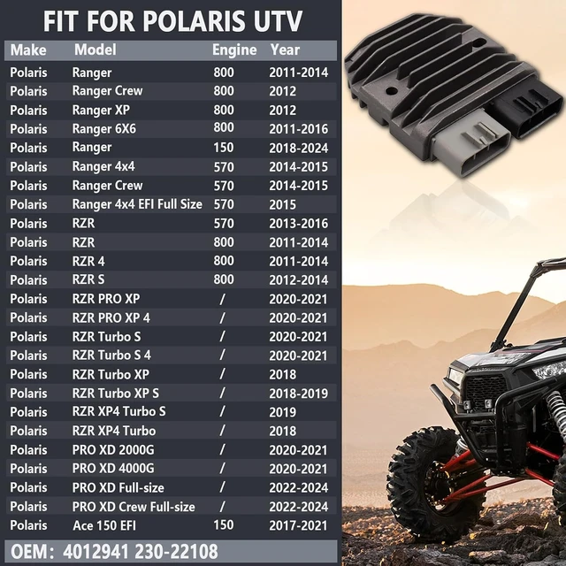 Alt view image 7 of 7 - 4012941 Voltage Regulator Rectifier For Polaris Ranger
