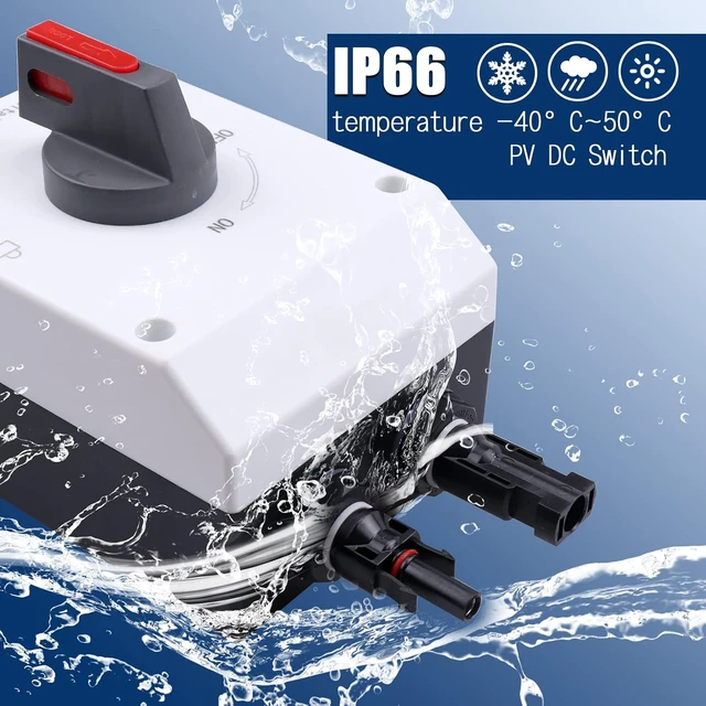 Alt view image 2 of 7 - Solar Panel Disconnect Switch PV Isolator IP66 32Amp DC Isolator Switch with Solar Connector for Solar Power System,RV, Boats