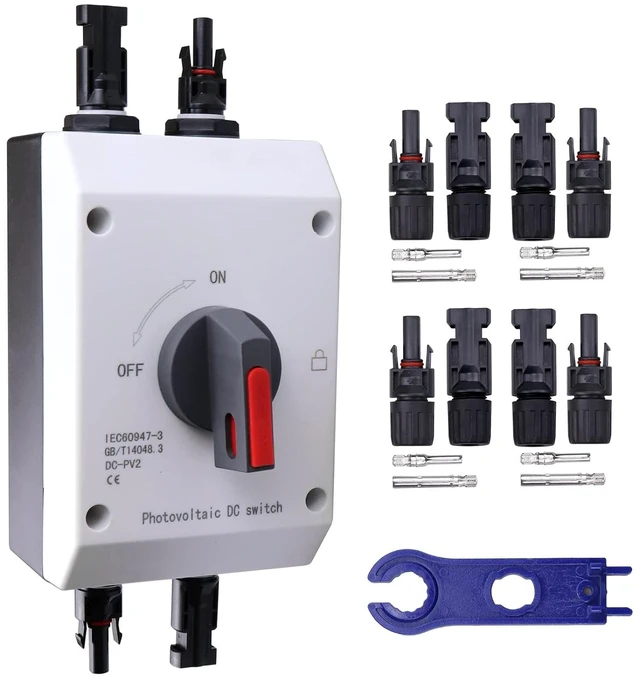 Main image of Solar Panel Disconnect Switch PV Isolator IP66 32Amp DC Isolator Switch with Solar Connector for Solar Power System,RV, Boats