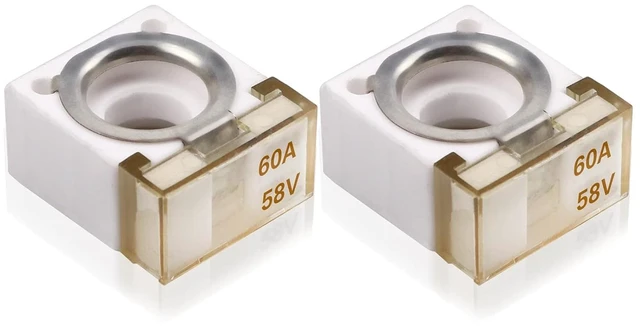 Main image of 58V HABF Rated Battery Fuse 60A Terminal HABF Fuse 60A for Protection of Automobiles RVs Cranes Ships Charging Piles (Pack of 2)