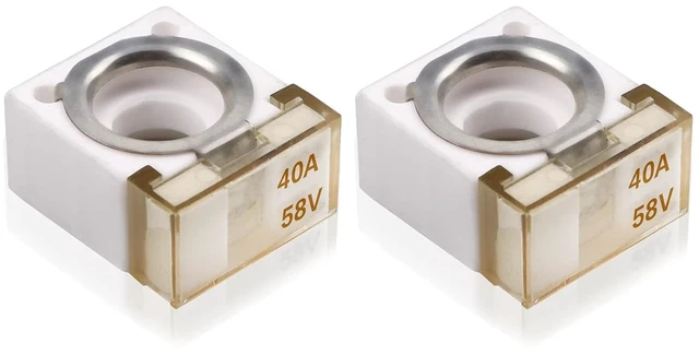 Main image of 58V HABF Rated Battery Fuse 40A Terminal HABF Fuse 40A for Protection of Automobiles RVs Cranes Ships Charging Piles (Pack of 2)