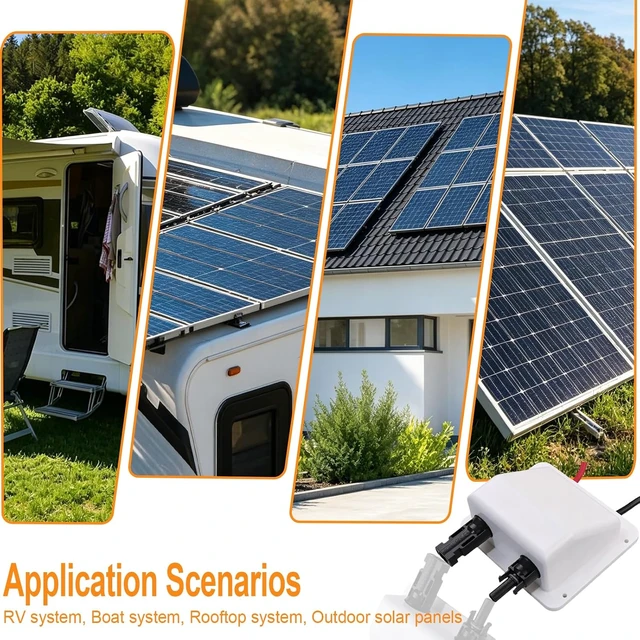 Alt view image 6 of 7 - Solar Double Cable Entry Gland Box with 0.33ft 10AWG Soft Solar Extension Cable, Waterproof ABS Solar Entry Gland for RVs, Boats, Yacht, Roofs(White)