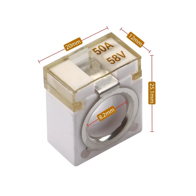 Alt view image 2 of 4 - Terminal Fuse 50A Marine Rated Battery Fuse for Automobiles RVs, 58V DC Max, Pack of 2
