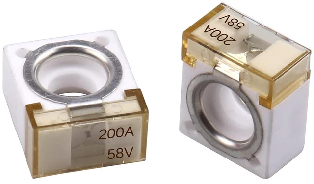 Main image of 58V HABF Rated Battery Fuse 200A Terminal HABF Fuse 200A for Protection of Automobiles RVs Cranes Ships Charging Piles (Pack of 2)