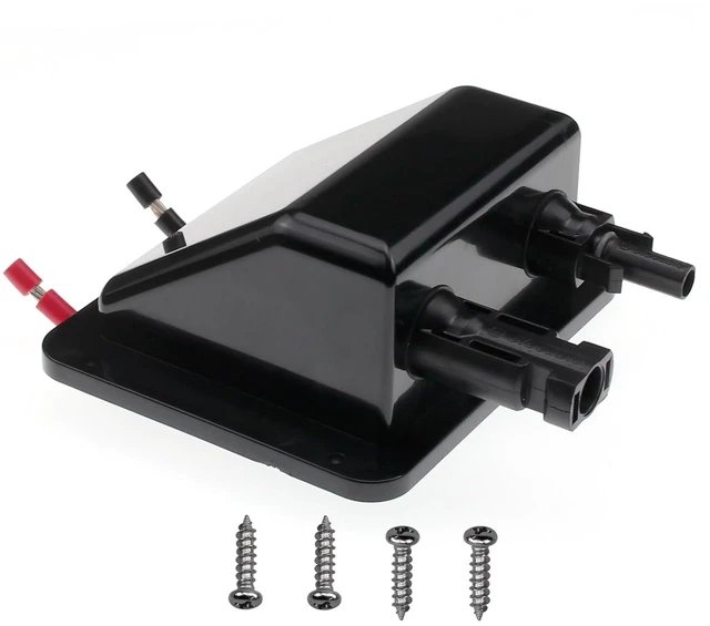 Main image of Solar Double Cable Entry Gland Box with 0.33ft 10AWG Soft Solar Extension Cable, Waterproof ABS Solar Entry Gland for RVs, Boats, Yacht, Roofs(Black)