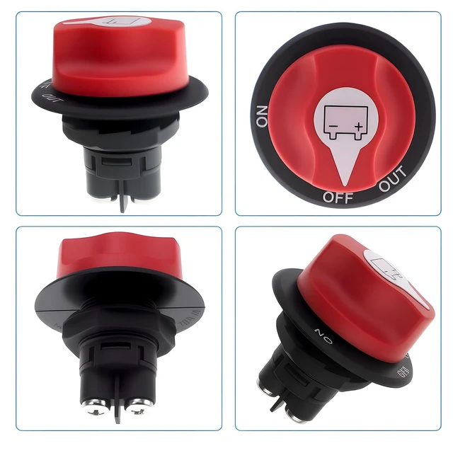 Alt view image 5 of 6 - 100A Battery Disconnect Switch 12V - 48V Heavy Duty Battery Shut Off Cut Off Power Kill Switch for Cars, Marine, Trucks (Max. 32V DC 100A Cont 150A INT)