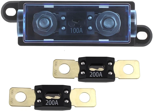 Alt view image 3 of 7 - 200 Amp MEGA Fuse Holder Kit with 100 ANM Fuse, 12V-48V DC