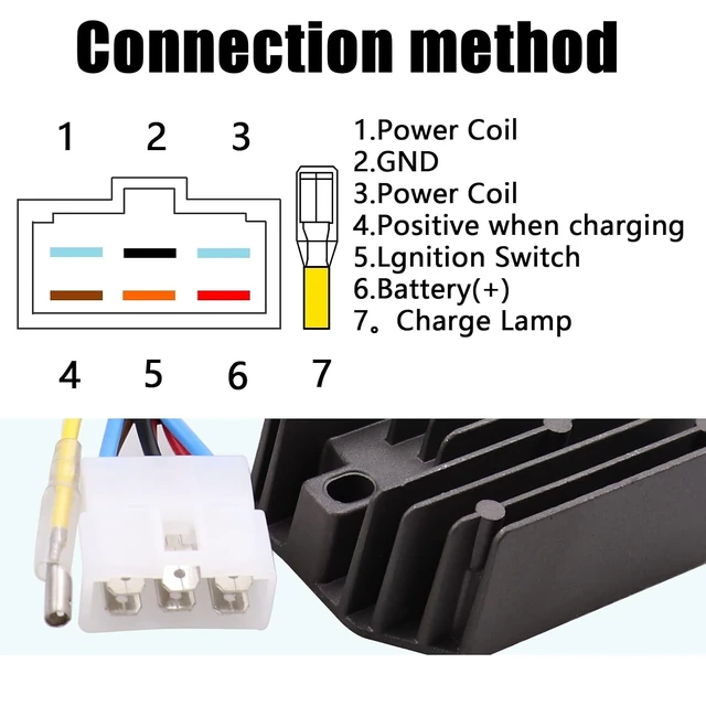 Alt view image 4 of 6 - 12V Rectifiers Motorcycle Voltage Regulator Current Rectifier For Yanmar Compatible with 119653-7771011 119640-77711 RS5121