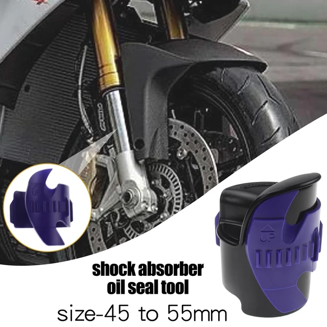 Alt view image 5 of 6 - Motorcycle Fork Seal Cleaner Tool, Universal Motorcycle Front Fork Saver Cleaner, fits all 45-55mm Front seal mate Oil Level Shock Repairing Absorber Tool (Pack of 2,Blue)