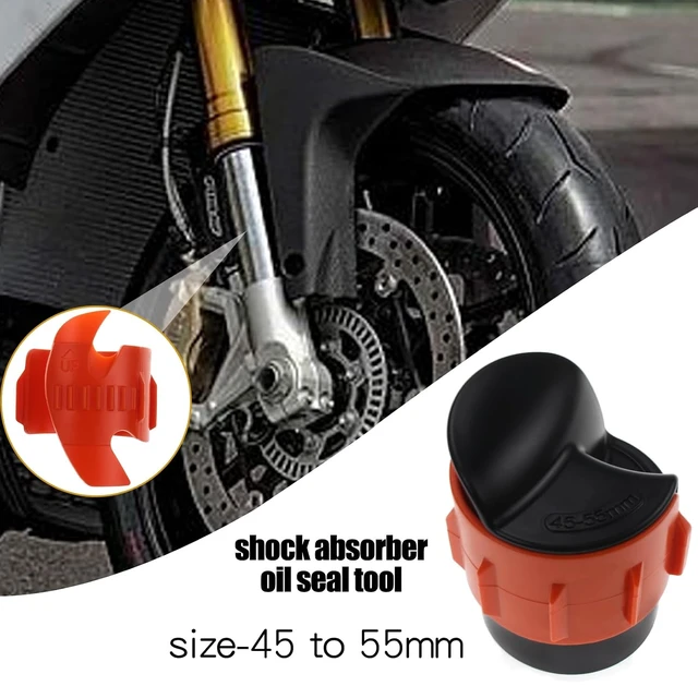 Alt view image 3 of 6 - Motorcycle Fork Seal Cleaner Tool, Universal Motorcycle Front Fork Saver Cleaner, fits all 45-55mm Front seal mate Oil Level Shock Repairing Absorber Tool (Pack of 2,Orange)