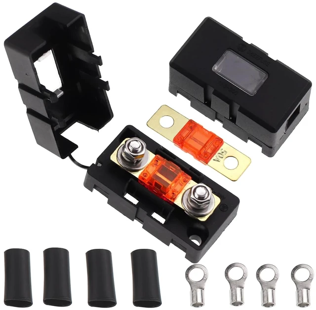 Main image of 30Amp AMI/Midi Fuse Holder with Bolt-on AMI/Midi Fuse for Cars Trucks (2Pack 50A+Holder Kit), Black