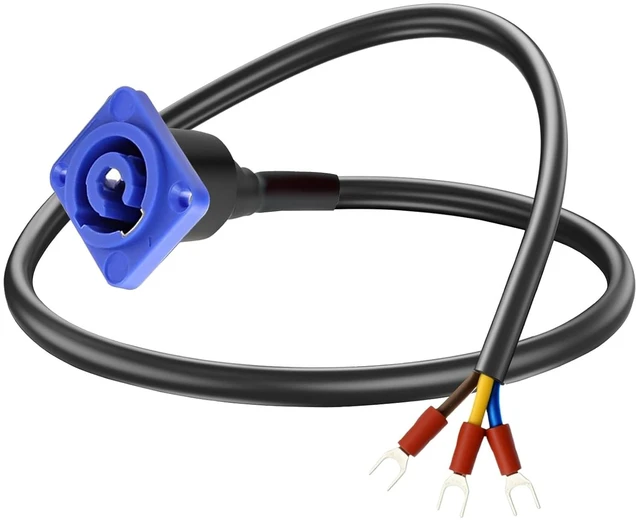 Main image of 16AWG PowerCon Input Female Panel Mount to Y Spade Plug Cord 10-15A/250V 3-Pin AC Power Jack Socket to Y Terminal Extension Cable for Stage Light LED Connector 0.5M/1.6FT