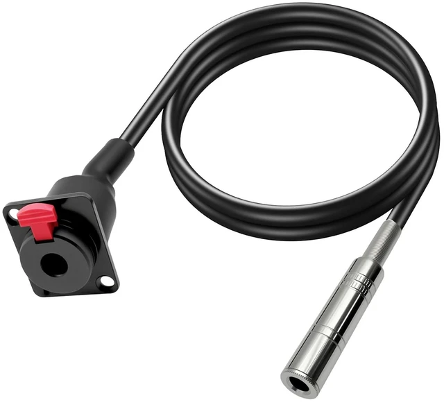 Main image of D-Type 6.35mm 1/4" Female Panel Mount to 6.35mm Female Stereo Audio Cable 6.35mm TRS Headphone Guitar Extension Cable for Pro Audio Installations 1M/3.3Ft