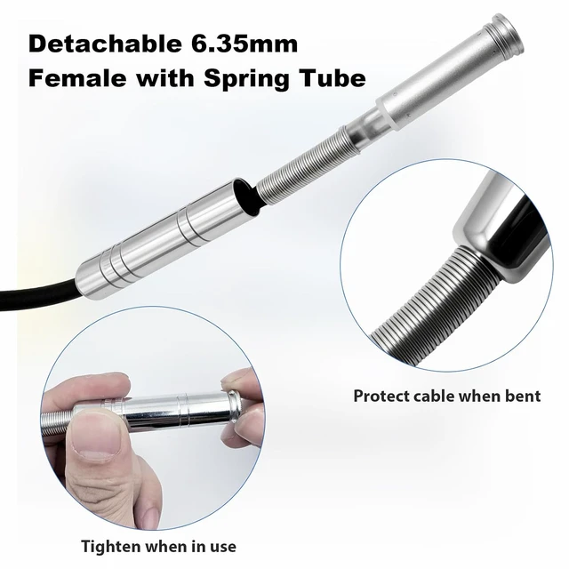 Alt view image 6 of 7 - D-Type 6.35mm 1/4" Female Panel Mount to 6.35mm Female Stereo Audio Cable 6.35mm TRS Headphone Guitar Extension Cable for Pro Audio Installations 1M/3.3Ft