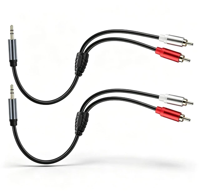 Main image of 2 Pack 3.5mm to 2 RCA Audio Cable for Smartphone to Stereo System