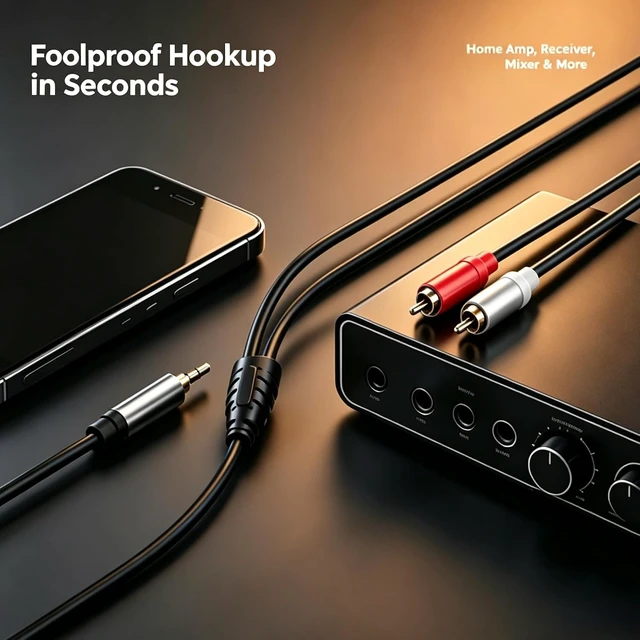 Alt view image 3 of 7 - 2 Pack 3.5mm to 2 RCA Audio Cable for Smartphone to Stereo System
