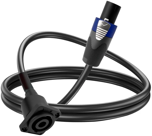 Main image of 14AWG Speakon Panel Mount Female to Male Audio Cable D-Type Speakon Socket to Plug with Twist Lock Extension Cable for Amplifier Pro DJ PA Stage 1M/3.3Ft