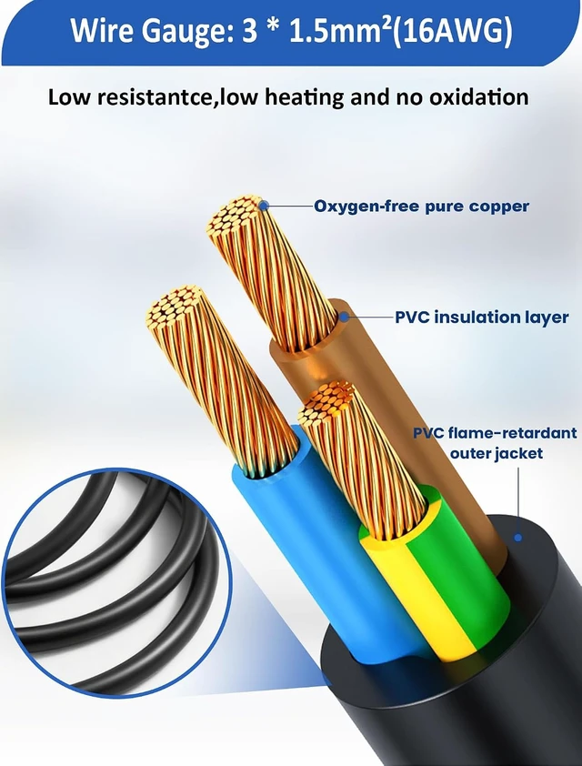 Alt view image 3 of 7 - 16AWG PowerCon/DMX Power Audio Combo Link Cable AC PowerCon DMX 3Pin XLR Signal Combo Cables for Stage Lighting,Audio Video (1M/3.2FT)