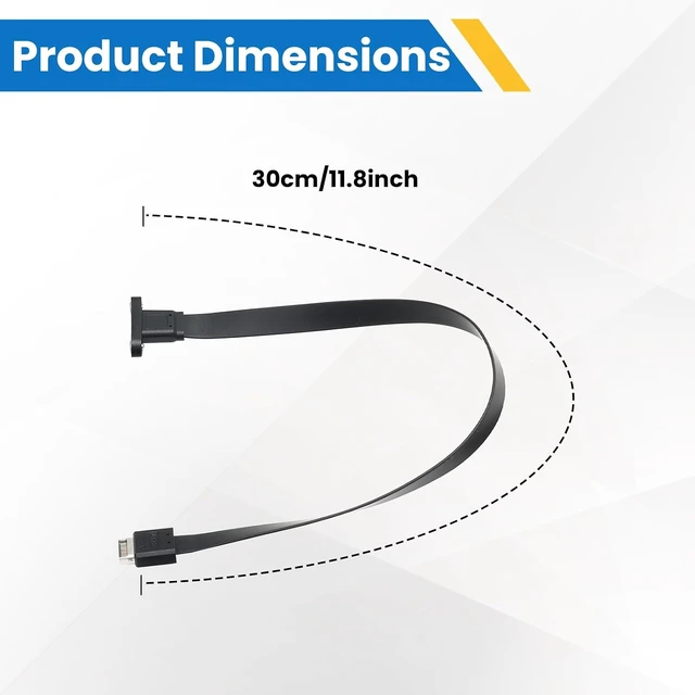 Alt view image 5 of 7 - USB 3.1 20Pin Type-E IDC Front Panel Header Type-C Extension Cable 10Gbps Type E Male to USB C Female Extension Cord with Panel Mount Screw 30cm/11.8inch (Single Cable)