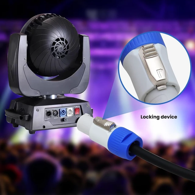 Alt view image 5 of 7 - 16AWG PowerCon Power Cable AC PowerCon Input to PowerCon Output 15A 3 Pin Power Extension Cable for LED Screen, Beam Moving Head Light, Stage Light Power, Audio Video Equipment (1M/3.2FT)