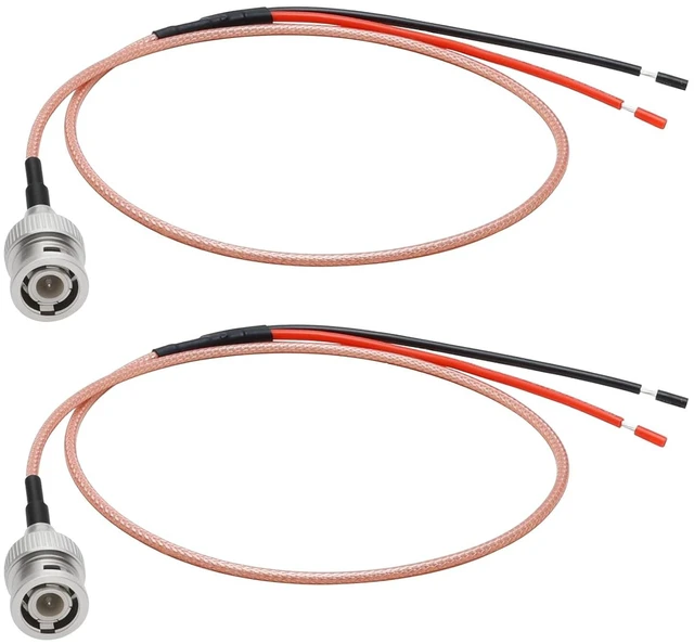 Main image of 2 Pack BNC Pigtail Cable 50 Ohm RG316 Coaxial Coax Antenna BNC Male to Bare Wire Open End Connector Extension Cable for CCTV Surveillance DVR Camera Repair Cord 50cm/19.6inch (Male)