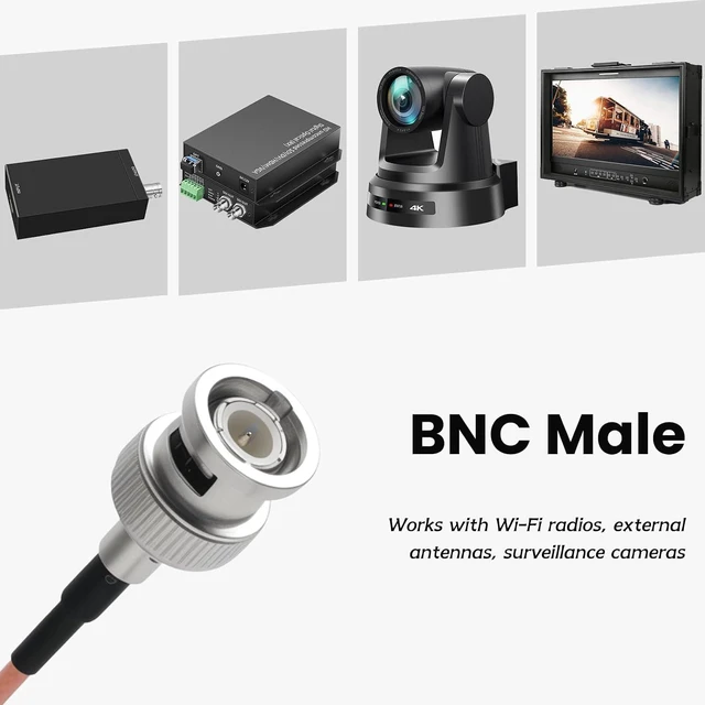 Alt view image 4 of 6 - 2 Pack BNC Pigtail Cable 50 Ohm RG316 Coaxial Coax Antenna BNC Male to Bare Wire Open End Connector Extension Cable for CCTV Surveillance DVR Camera Repair Cord 50cm/19.6inch (Male)