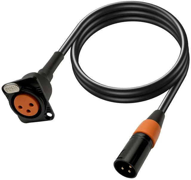 Main image of 3.3FT D-Type XLR Female Panel Mount to XLR Male Connector Pass Through Cable Compatible with Microphone 3-Pin Mic Feed/Pass Thru Converter for Stage Box, Patch Panel, Floor Box