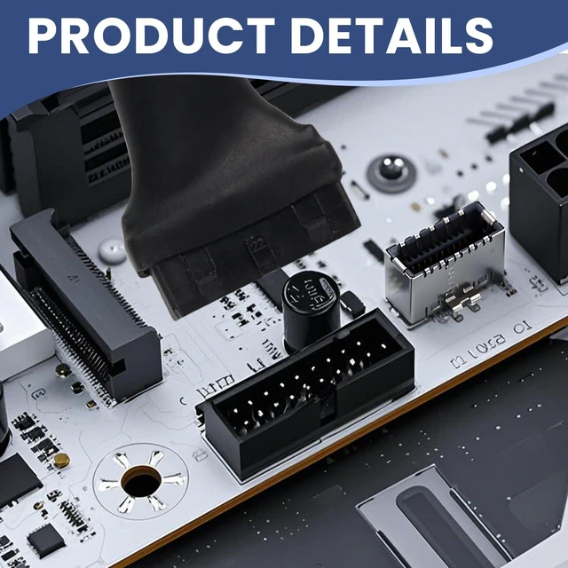 Alt view image 5 of 6 - 2 Pack USB 3.0 Motherboard Adapter Header Cable USB 3.0 19 Pin Female to 2.0 9 Pin Converter Cable 15cm/6inch