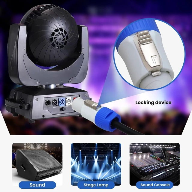 Alt view image 4 of 7 - 16AWG 3-Prong NEMA 5-15P to PowerCON Cable 15A 3 Pin PowerCon Output Connector to NEMA 5-15P Female Outlet Extension Power Cord for Outdoor Stage Light LED Screen (1M/3.2FT)