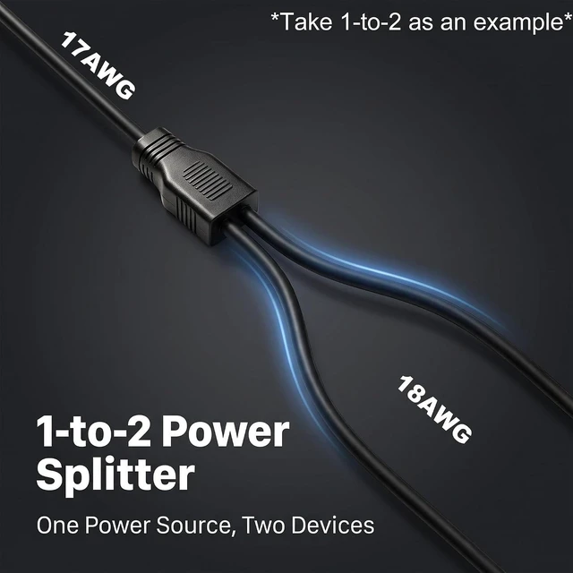 Alt view image 6 of 7 - 2 Wire Splitter Pigtail Cable for LED Strip,17AWG 6A 300V(1 to 2)
