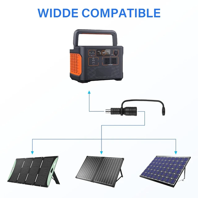 Alt view image 6 of 7 - 2 Pack DC7909 to DC8020 Adapter DC 7.9mm x 0.9mm Female to 8.0mm x 2.0mm Male Connector Adapter for 100W/150W/180W/200W Portable Solar Panels