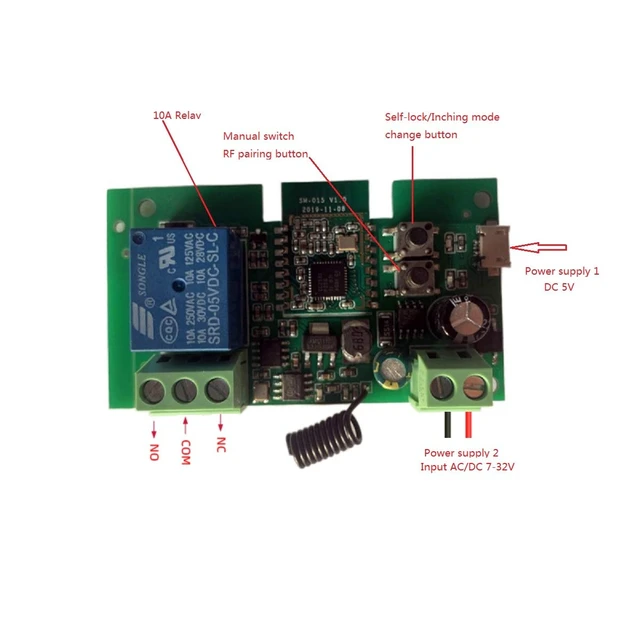 Alt view image 4 of 6 - Smart Home Dry Contact Zigbee Relay Switch, Remote Control Zigbee Switch for Light Garage Door, Compatible with Alexa Google Home,Zigbee hub Needed (1CH)
