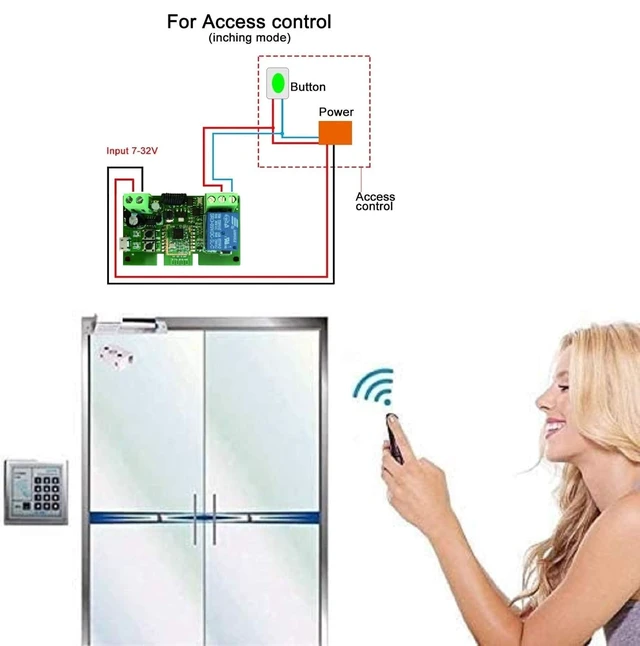 Alt view image 6 of 6 - Smart Home Dry Contact Zigbee Relay Switch, Remote Control Zigbee Switch for Light Garage Door, Compatible with Alexa Google Home,Zigbee hub Needed (1CH)