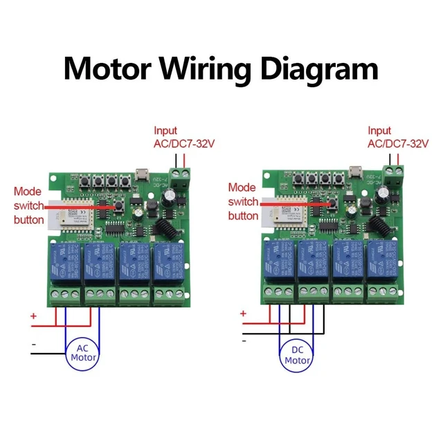 Alt view image 6 of 7 - 4 Channel 12V ZigBee Relay Switch with Clean Contact, Adjustable Self-Lock and Momentary Interlock Working Mode,Automate Garage Gate Door Blind(Zigbee Hub Needed)