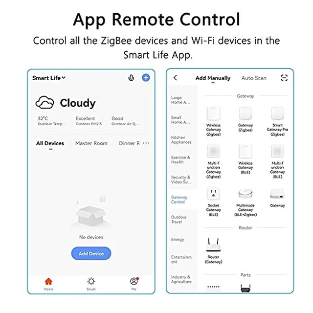 Alt view image 6 of 7 - Smart Home Dry Contact Relay Switch, Remote Control Switch for Light Garage Door, Compatible with Alexa Google Home, Requires Zigbee Hub (Tuya Zigbee Hub)