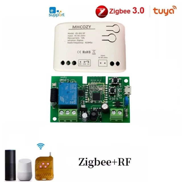 Alt view image 2 of 7 - Smart Home Dry Contact Zigbee Relay Switch, Remote Control for Light Garage Door, Compatible With Alexa Google Home, Hub Needed (1CH 220V)
