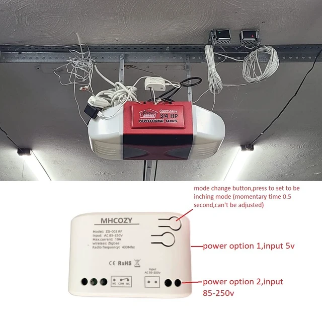 Alt view image 6 of 7 - Smart Home Dry Contact Zigbee Relay Switch, Remote Control for Light Garage Door, Compatible With Alexa Google Home, Hub Needed (1CH 220V)