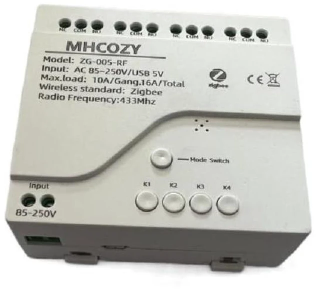Main image of Smart Home Dry Contact Zigbee Relay Switch, 220V 4CH