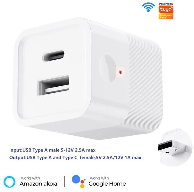 Alt view image 2 of 6 - Tuya app Micro WIFI USB adaptor, Smart 5-12V DC outlet Switch,Remote Timer your USB device by Phone app,Compatible with Alexa Google Home