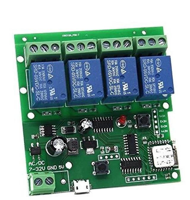 Main image of WiFi Relay Switch Module Phone Remote Timer Control for Wireless Android iOS (5-32V 4-Channel)