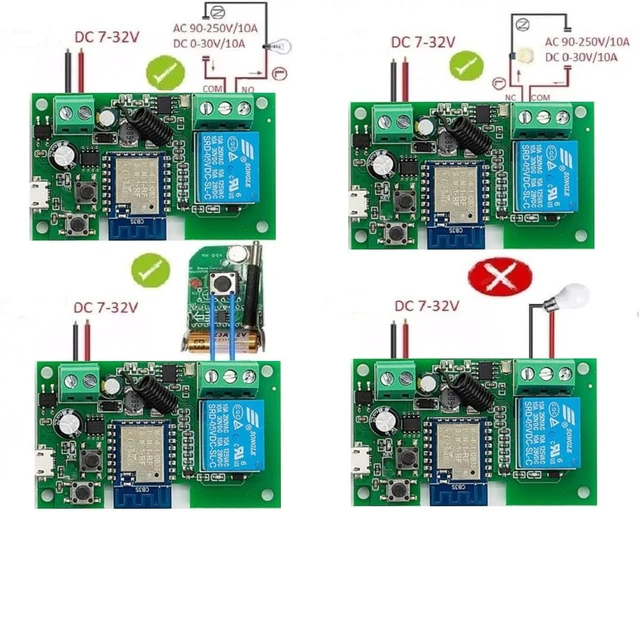 Alt view image 4 of 7 - WiFi Smart Switch Relay Module for Smart Home,Tuya app Remote Control Light Garage Door
