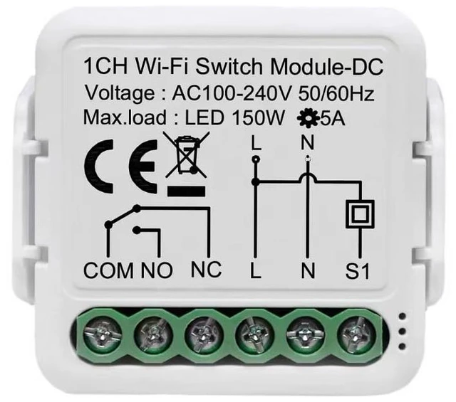 Main image of Tuya Smart Life app Dry Contact WiFi Relay Switch Module,AC 100-240V,Compatible with Alexa Google Home