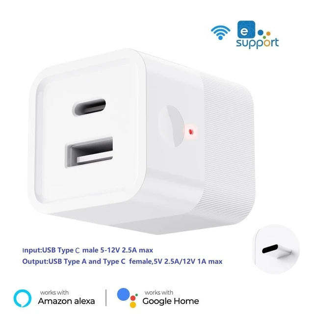 Alt view image 2 of 6 - eWelink app Micro WiFi USB Type C Adaptor, Smart 5-12V DC Outlet Switch,Remote Timer Your USB Device by Phone app,Compatible with Alexa Google Home
