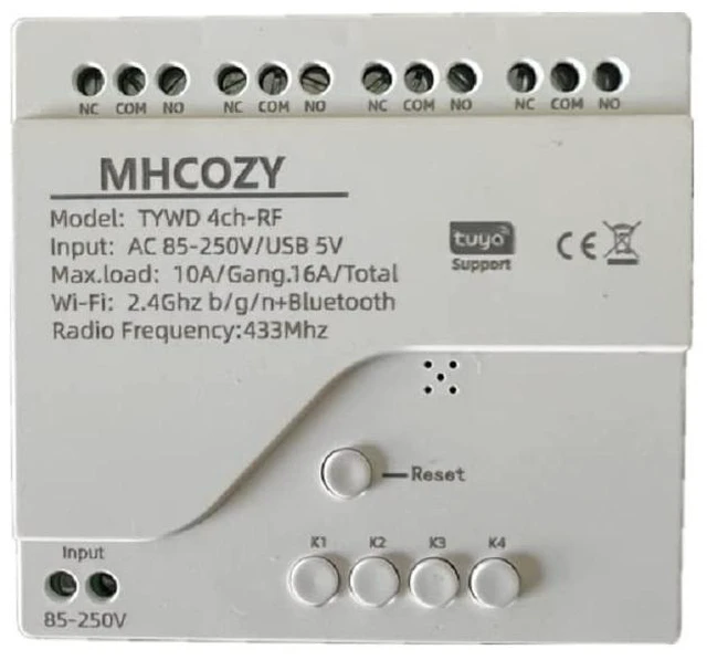 Main image of 4 Channel USB 5V AC 85-250V Smart WiFi Wireless Dry Contact Relay Switch Module,Tuya Smart Life app Remote Control,Compatible with Alexa Google Home