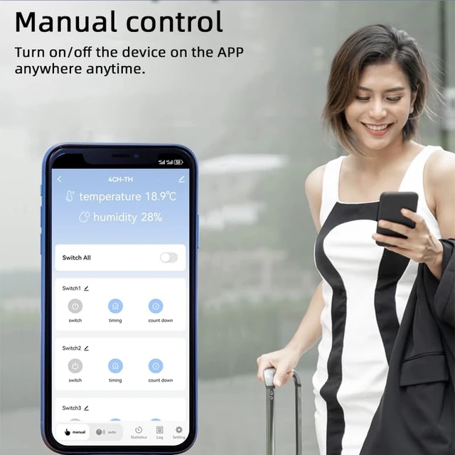 Alt view image 5 of 7 - Tuya app WiFi Temperature Sensor Controller,Phone Monitor and Control Temperature Anywhere,4 Channel 110v 10A Dry Contact Relay Switch,Compatible with Alexa Google Home