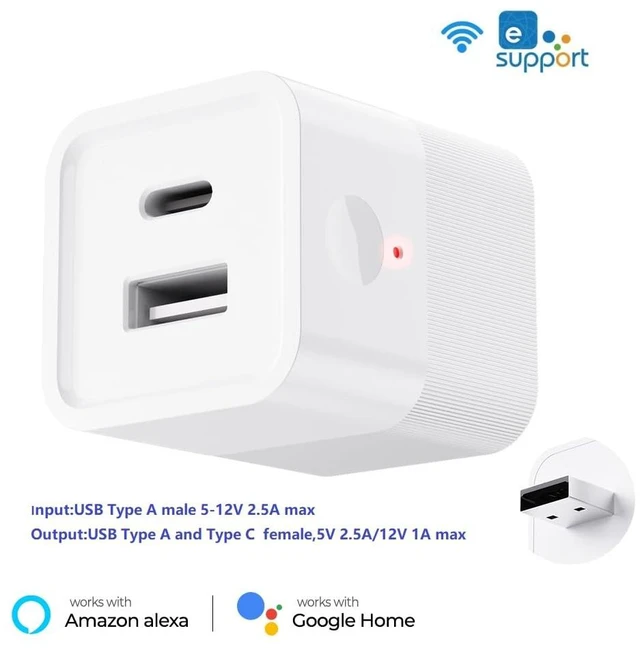 Alt view image 2 of 6 - eWelink app Micro WiFi USB Type A Adaptor, Smart 5-12V DC Outlet Switch,Remote Timer Your USB Device by Phone app,Compatible with Alexa Google Home