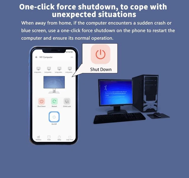 Alt view image 6 of 7 - Smart WiFi Remote Desktop On Off Power Switch,Tuya app Remote with Child Lock Timing Function,Compatible with Alexa