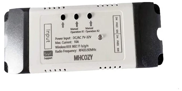 Main image of 2CH WiFi RF Wireless Switch Relay,Inching Self-Locking Interlock Mode,Compatible with Alexa Goolge Home (Smart Life app WiFi RF Bluetooth Relay)