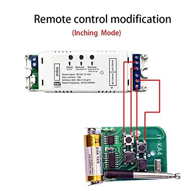 Alt view image 4 of 7 - 2CH WiFi RF Wireless Switch Relay,Inching Self-Locking Interlock Mode,Compatible with Alexa Goolge Home (Smart Life app WiFi RF Bluetooth Relay)